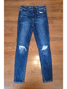 American Eagle Distressed Super Hi-Rise Jeggings Size 4 Regular Stretch Skinny J